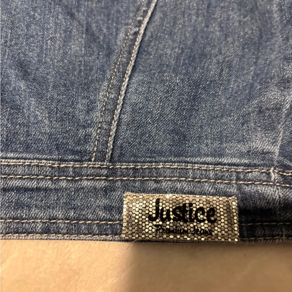 Justice Dark Blue Denim Bolero Jacket with Rhinestones